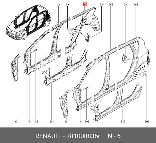Крыло RENAULT 781008836R
