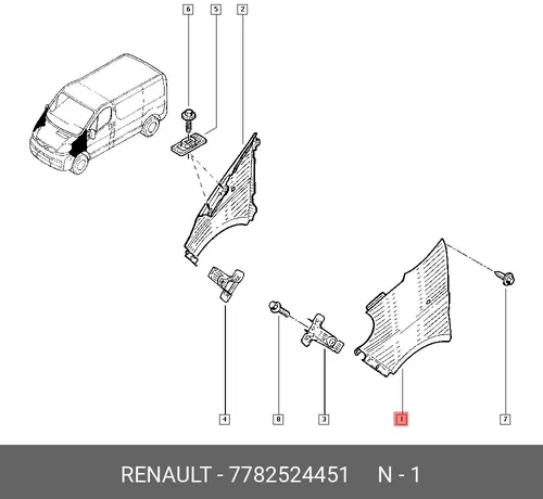Крыло RENAULT 7782524451
