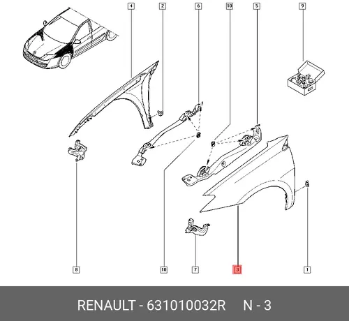 Крыло RENAULT 631010032R
