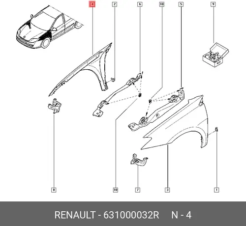 Крыло RENAULT 631000032R