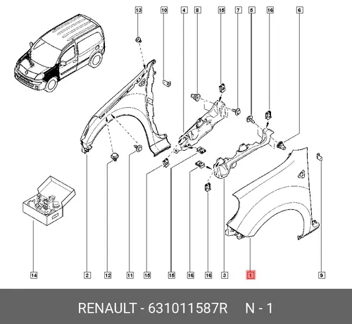 Крыло RENAULT 631011587R