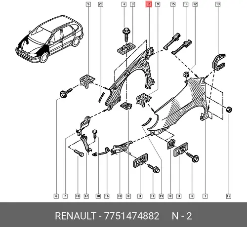 Крыло RENAULT 7751474882