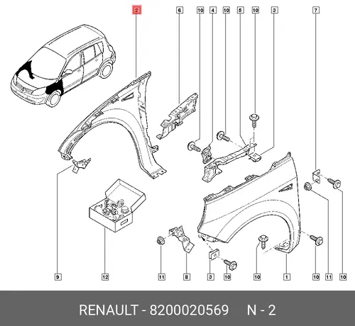 Крыло RENAULT 8200020569