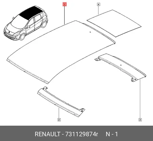 КРЫША 731129874R RENAULT