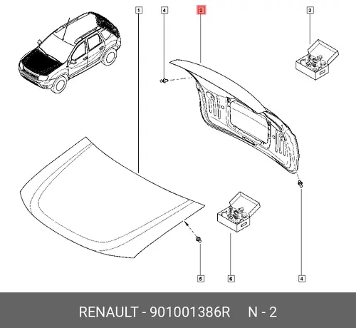 ДВЕРЬ БАГАЖНИКА (МЕТ) 901001386R RENAULT