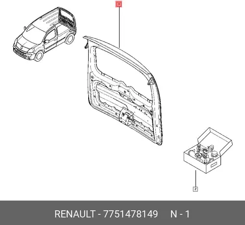 ДВЕРЬ БАГАЖНИКА/HAYON ASS 7751478149 RENAULT