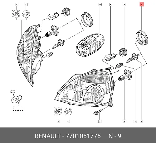 Защита фар RENAULT 7701051775