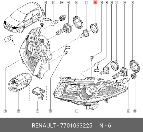Защита фар RENAULT 7701063225