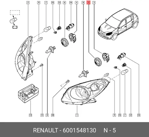 крышка фары!\ Renault 6001548130