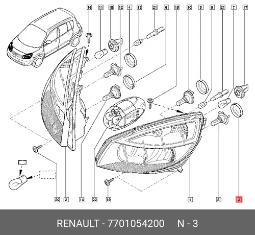 Защита фар RENAULT 7701054200
