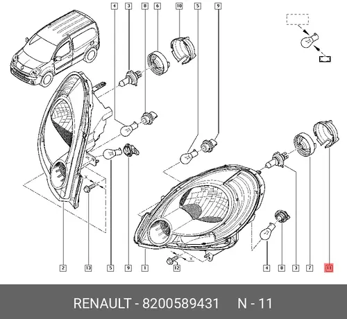 Защита фар RENAULT 8200589431