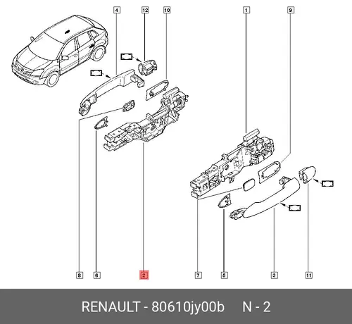 Ручка двери RENAULT 80610JY00B
