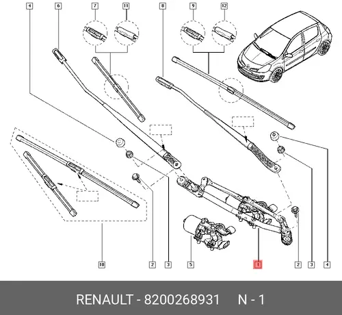 8200268931 RENAULT СТЕКЛООЧИСТИТЕЛЬ (101