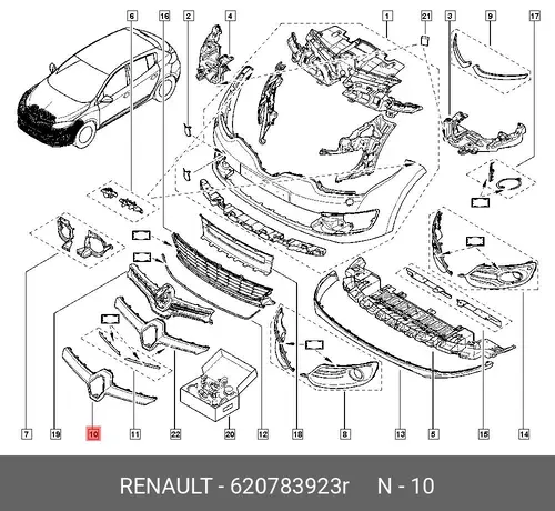 НАКЛАДКА БАМПЕРА ПЕРЕД (ПЛАС) 620783923R RENAULT
