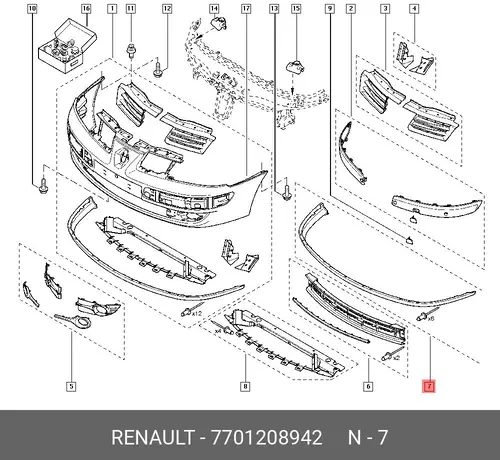 НАКЛАДКА БАМПЕРА ПЕР ДЕКОР (ПЛАС) 7701208942 RENAULT