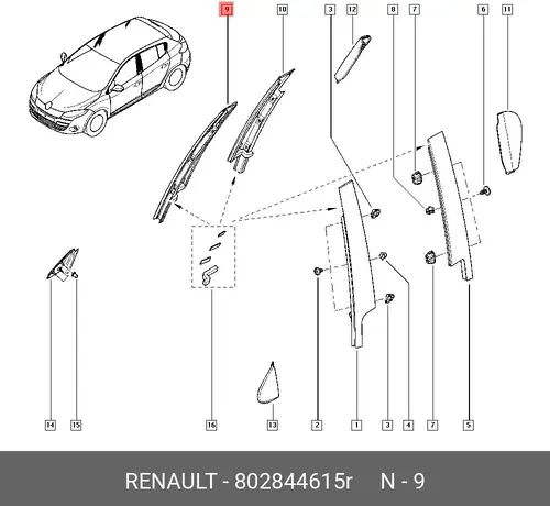 НАКЛДАКА ДВЕРИ ПЕР. 802844615R RENAULT