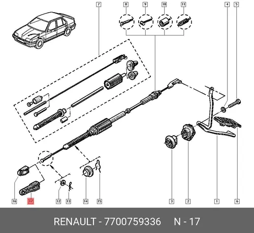 Свеча зажигания RENAULT 7700759336