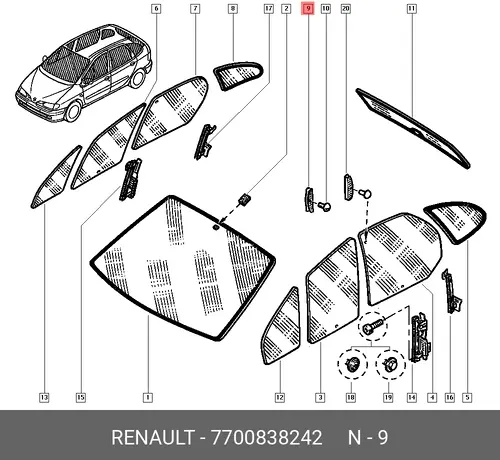 Стеклоподъемник  RENAULT 7700838242