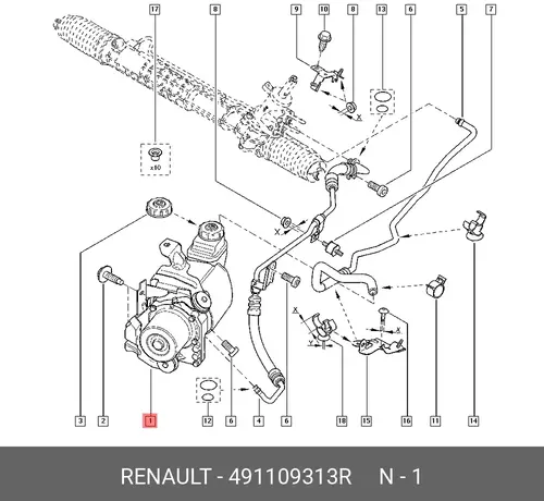 Насос гидроусилителя руля RENAULT 491109313R