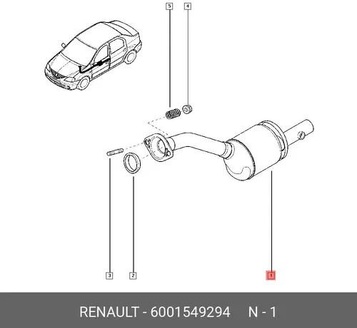  КАТАЛИЗАТОР ЛОГАН NEW 6001549294 RENAULT