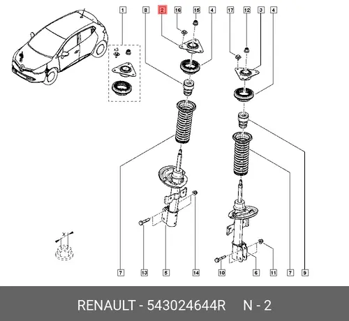Опора амортизатора 543024644R RENAULT