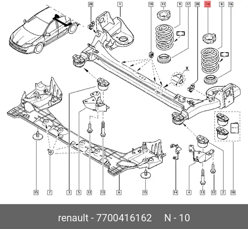 Отбойник рессоры RENAULT 7700416162