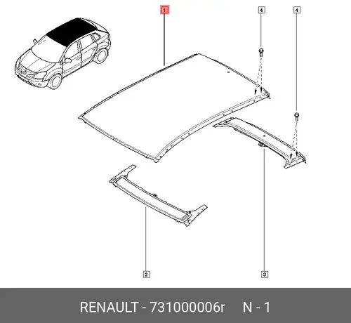 ПАНЕЛЬ КРЫШИ 731000006R RENAULT