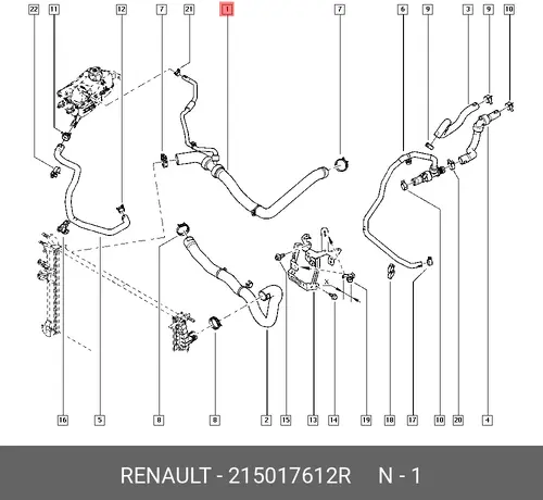  ПАТРУБОК РАДИАТОРА FLUENCE 215017612R RENAULT