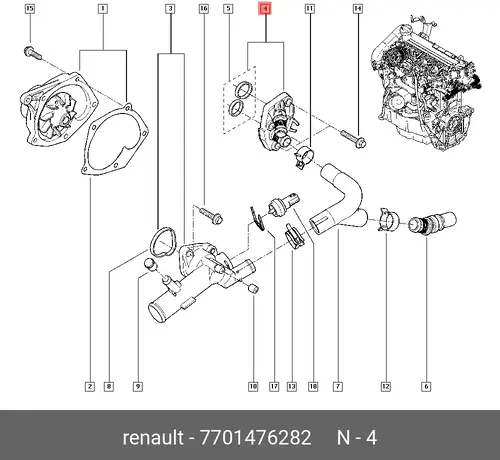 НАСОС ВОДЯНОЙ 7701476282 RENAULT