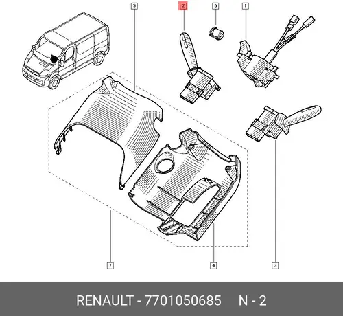 Переключатель подрулевой RENAULT 7701050685