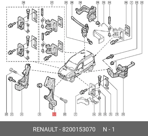 8200153070 ПЕТЛЯ КАПОТА ЛЕВ RENAULT
