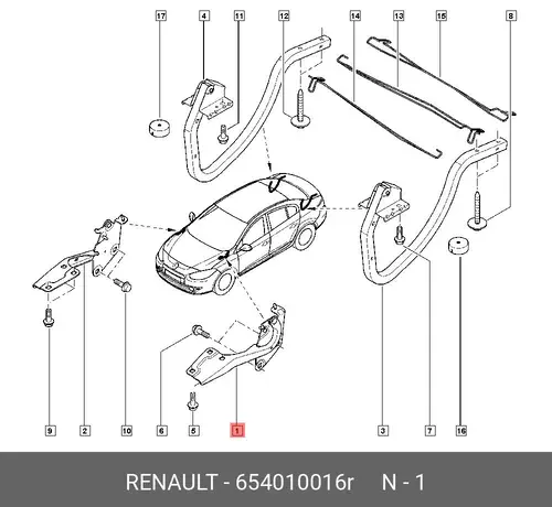 петля капота лев.!\ Renault 654010016R