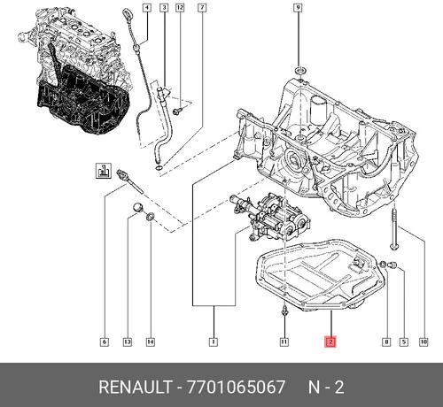Поддон картера двигателя RENAULT 7701065067