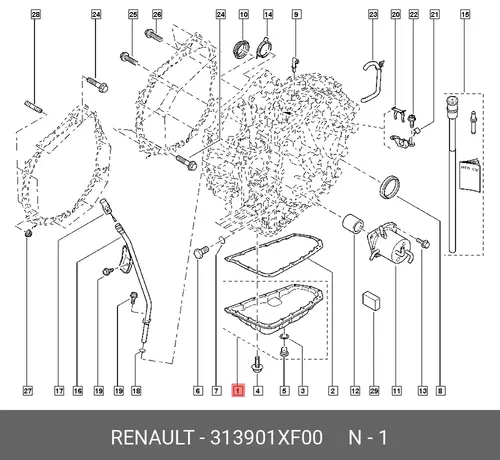 Поддон картера двигателя RENAULT 313901XF00