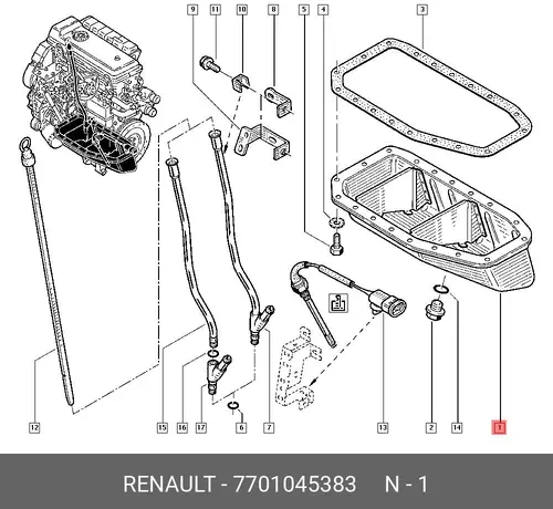 Поддон картера двигателя RENAULT 7701045383