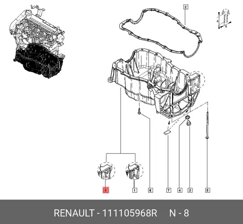 Поддон картера двигателя RENAULT 111105968R