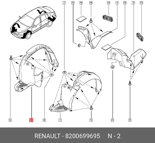 Подкрылок RENAULT 8200699695