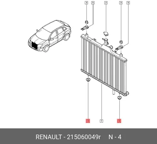  ПОДУШКА РАДИАТОРА НИЖ. 215060049R RENAULT