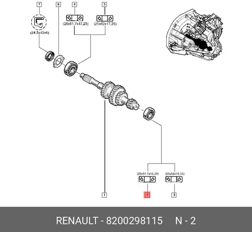 8200298115 ПОДШИПНИК КП (КОНИЧ) RENAULT