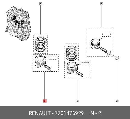 ПОРШЕНЬ ДВИГАТЕЛЯ 7701476929 RENAULT