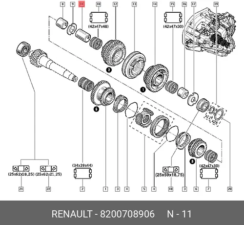 ПОСАДОЧНАЯ ВТУЛКА 8200708906 RENAULT