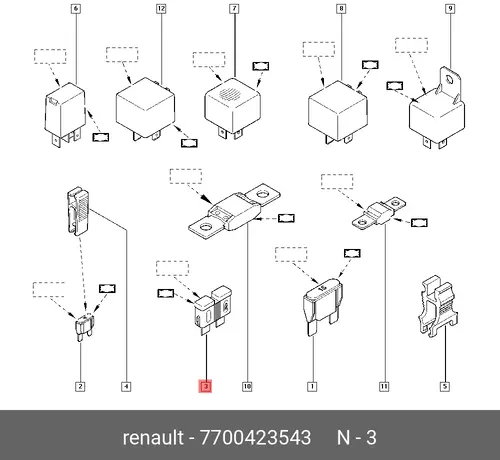 ПРЕДОХРАНИТЕЛЬ СРЕДНИЙ 40А ОРАНЖЕВЫЙ 7700423543 RENAULT