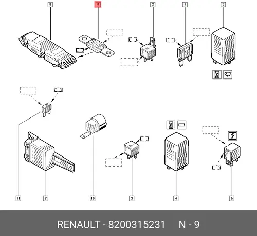  Предохр. плавкий 40А (стартера) 8200315231 RENAULT