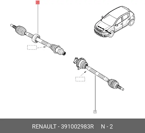 привод правый!\ Renault 391002983R