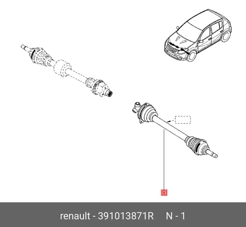 Вал приводной в сборе RENAULT 391013871R