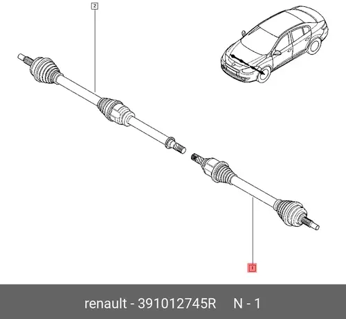 ПРИВОД ЛЕВ 391012745R RENAULT