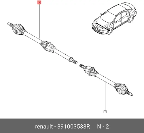 ПРИВОД ПЕРЕДНИЙ 391003533R RENAULT