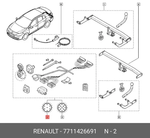 7711426691 ПРОВОДКА ФАРКОПА (7КОНТ) RENAULT