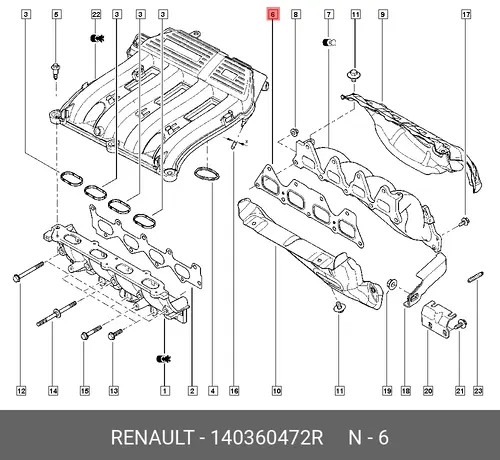 Прокладка коллектора RENAULT 140360472R