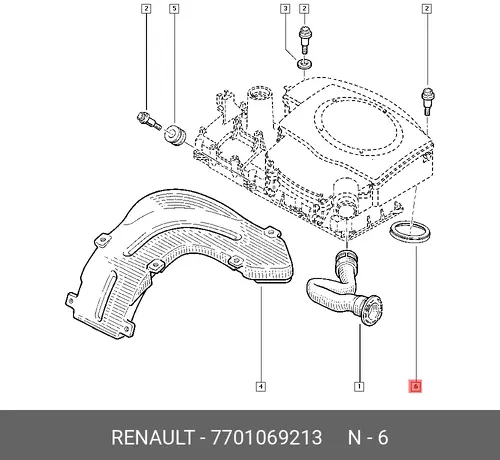 уплотнитель корпуса воздушного фильтра!\ Renault 7701069213